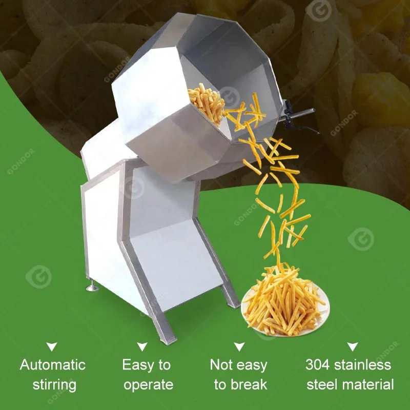 Automatic Octagonal Tea Cashew Flavour Machine Nut Flavor Snack Food Drum Seasoning Mixer Machine