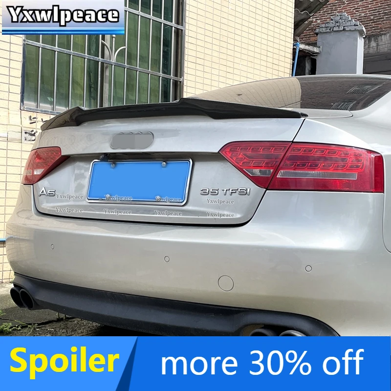 Real Carbon Fiber Material Trunk Lip Spoiler Wing For Audi A5 B8 2008 2009 2010 11 12 13 2014 2015 2016 Sportback Coupe 2-Doors