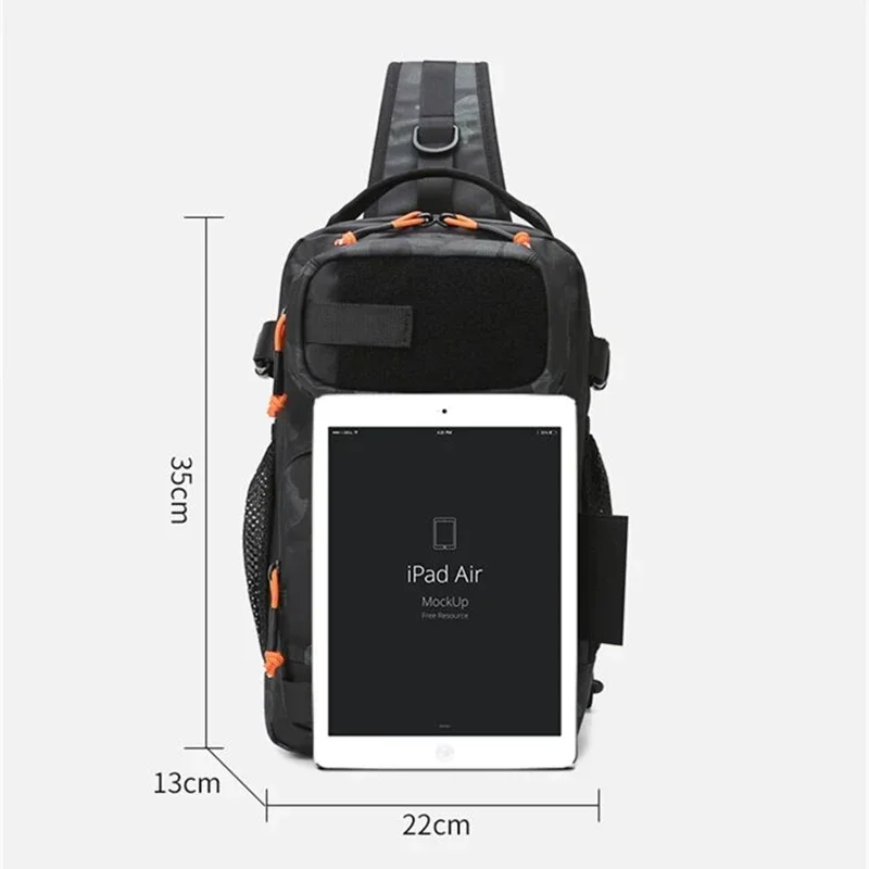 New Lure Box Gear Storage Bag Fishing Tackle Backpack Fanny Pack for Men Fly Fishing Backpack with Rod Holder Sling Shoulder Bag
