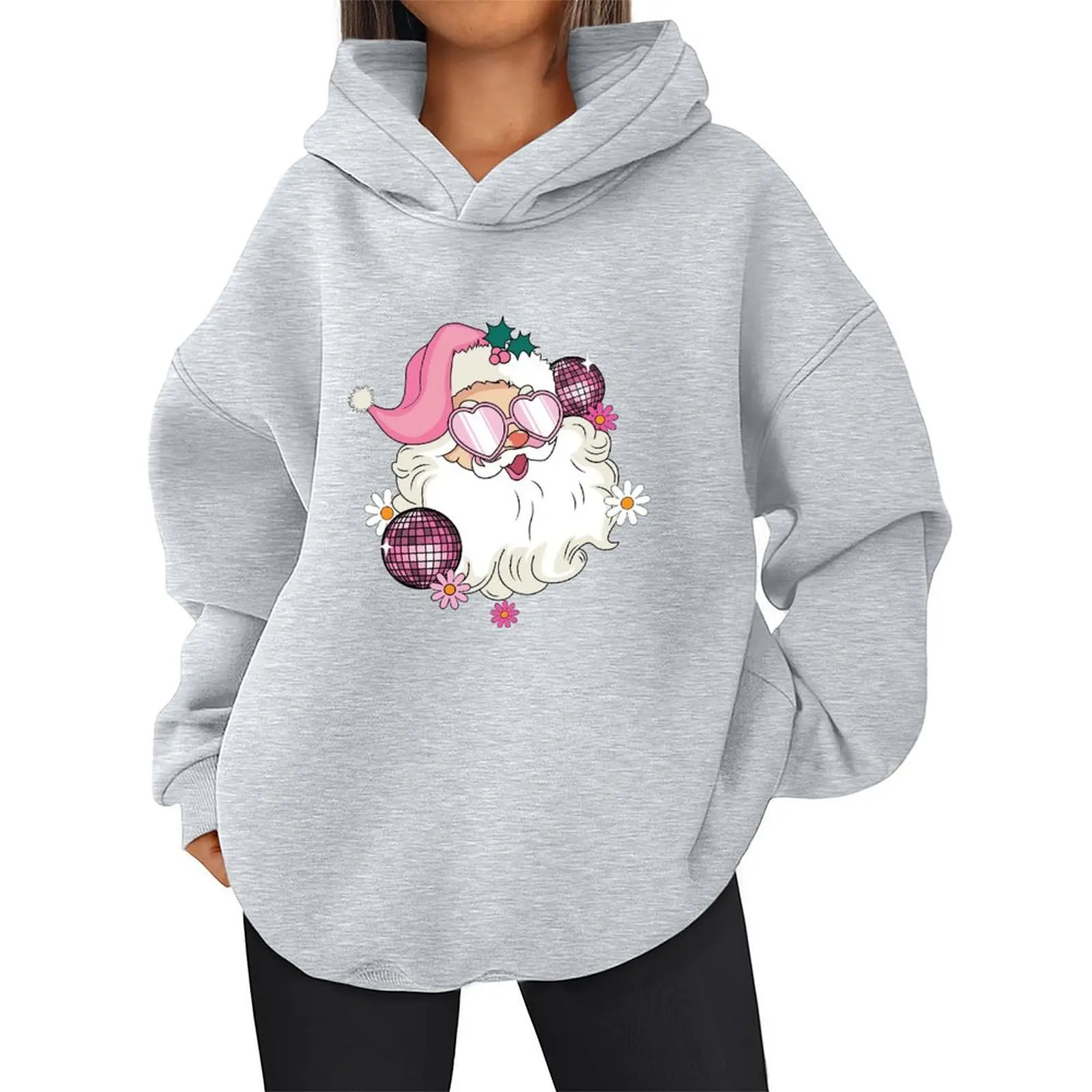 

2025 Fashion Sweatshirts Woman Winter Pullovers Casual Loose Top Oversized Hoodies Christmas Printed Comfort Long Sleeve Sweater