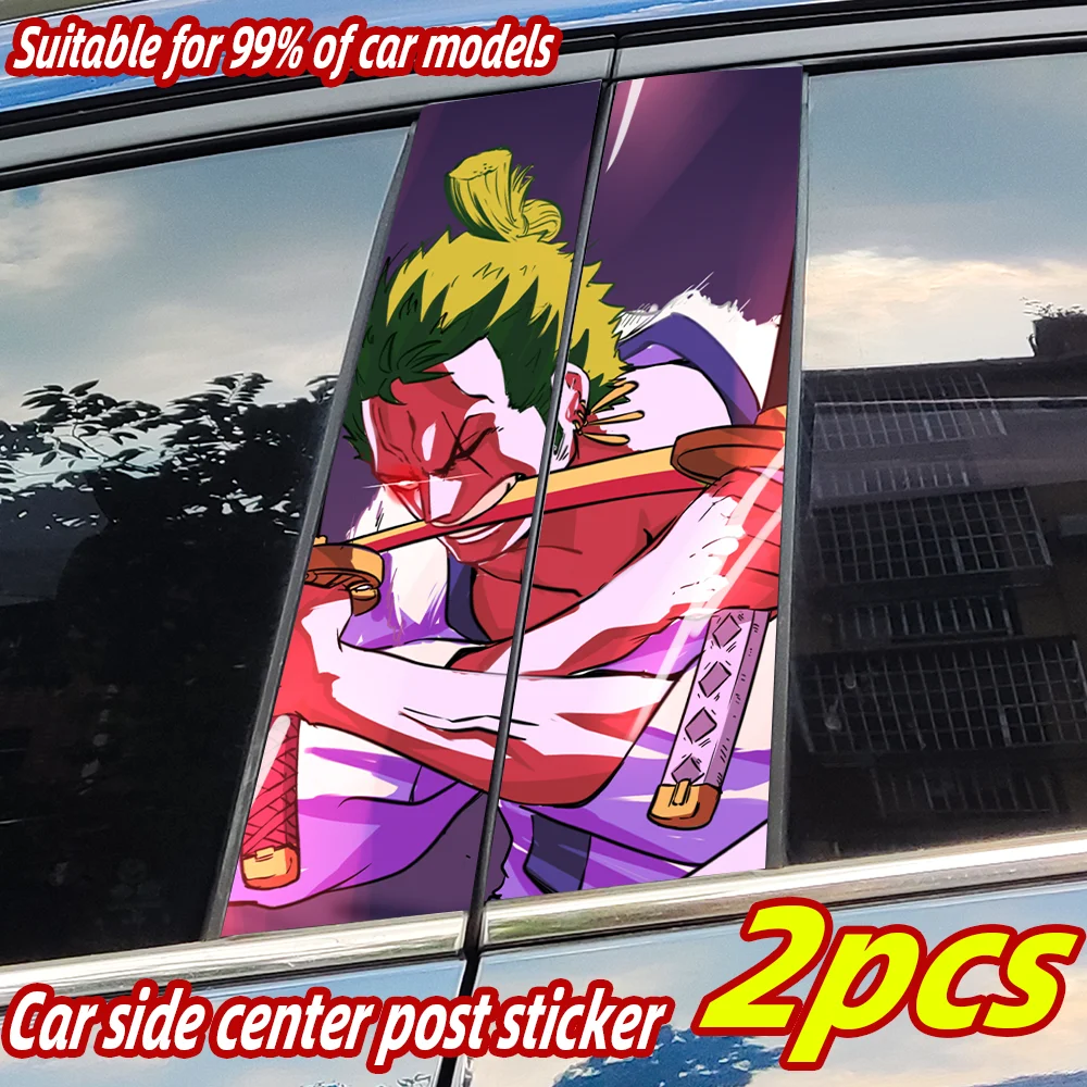 Anime Zoro Car Stickers Car B-pillar Vinyl Decals Waterproof Auto Center Pillar Sticker Cover Scratches Vehicle Decor Accessorie