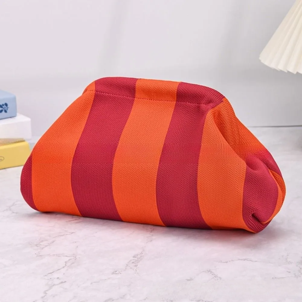 Spring Closure Open Top Colorful Striped Cosmetic Bag Large Capacity Multi-purpose Toiletry Bag Travel Cosmetic Pouch for Women