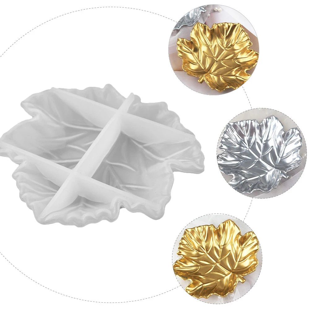 

Silicone Maple Leaf Molds Creative Tray Pallet Mold DIY Tool White Shaped Epoxy Universal Home Making Crafts Casting Sculpture