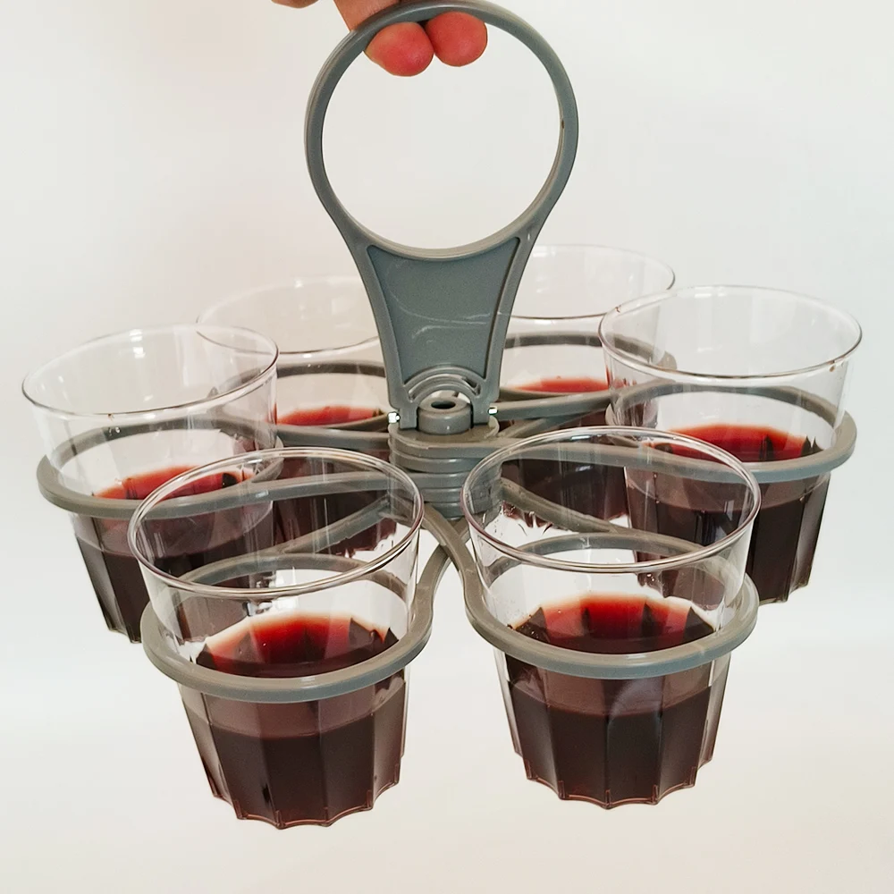 Portable Party Glass Carousel Coffee Cup Handle Holder - Multi-Function Rotating Stand for Beverages