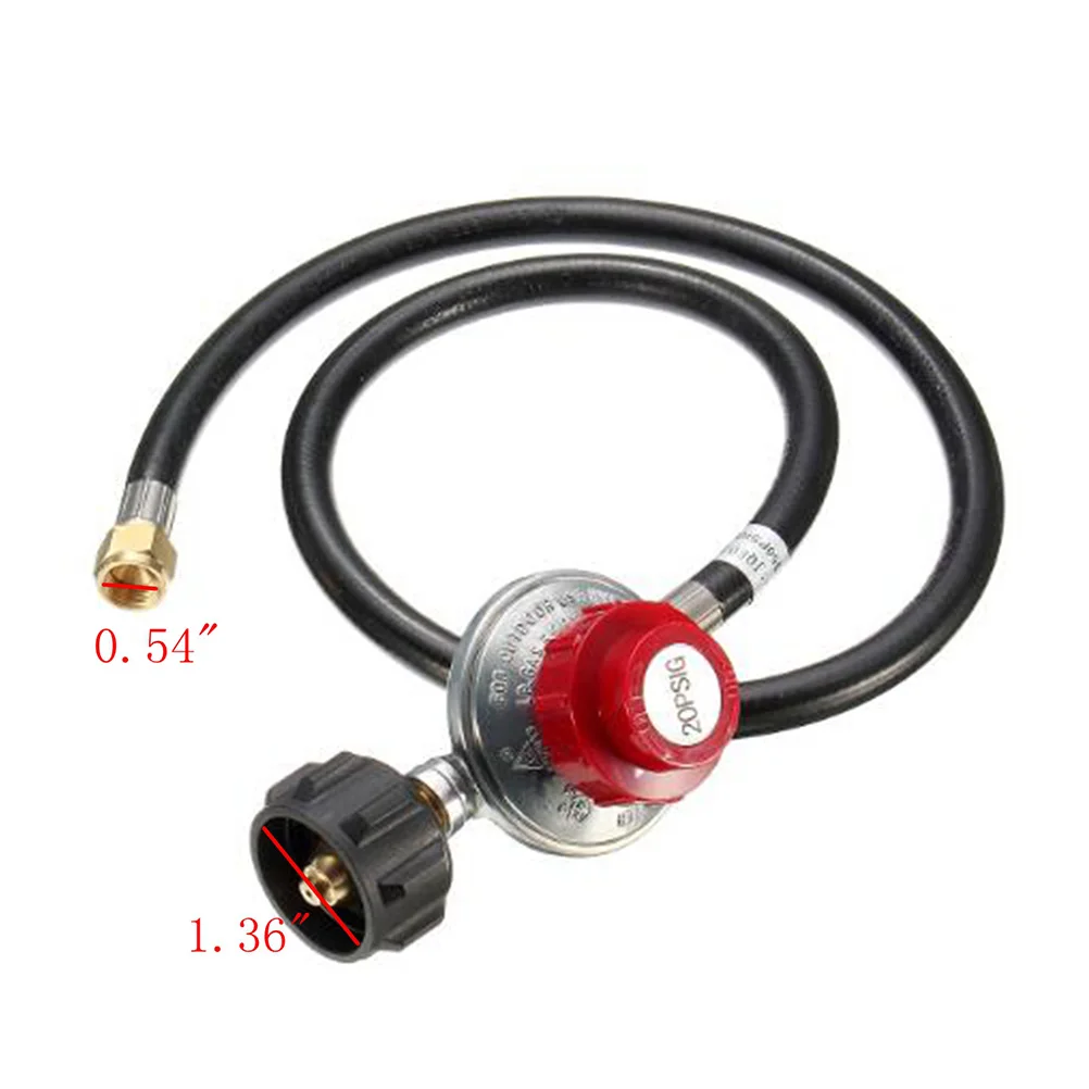 

Gas Regulator Propane Tank Pressure Reducing Valve Hand Wheel BBQ Grill Caravan Camping Stove Psi Level Indicator Brass Anti