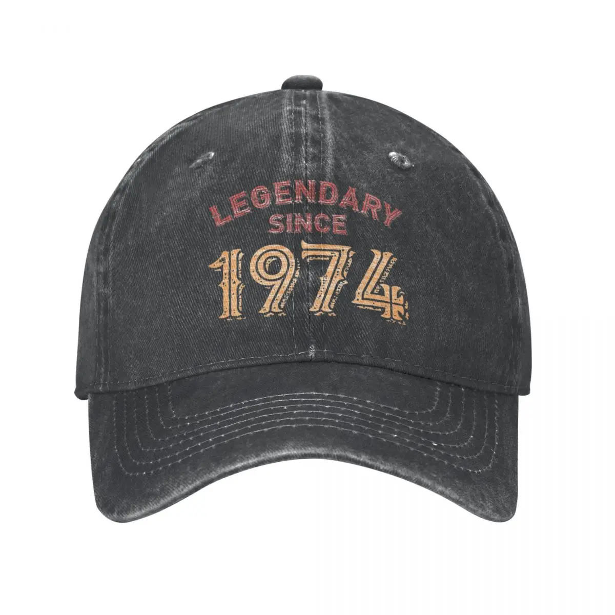 Legendary Since 1974 Washed Baseball Cap Birthday Gift Design Print Trucker Hat Summer Men Women Hunting Camping Baseball Caps