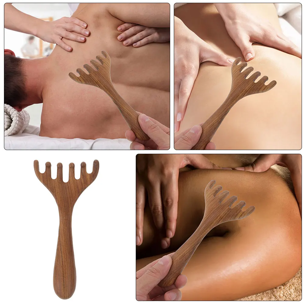 

2pcs Wooden Massager Eye Gua Sha Tool Handheld Massage Comb Scalp Stimulation Facial Relaxation Head Guasha Tool Portable Relief
