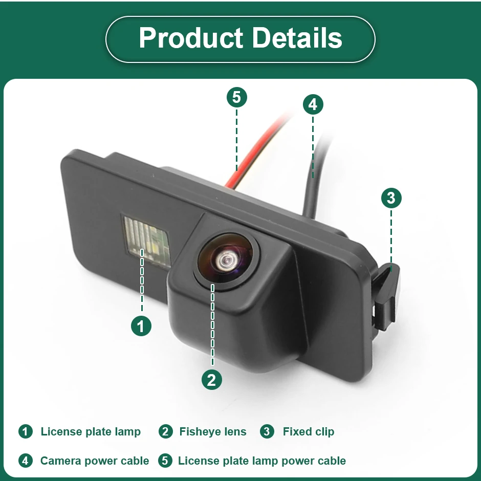 GreenYi AHD Car License Plate Rear View Camera For Volkswagen VW Polo Magotan Bora Jetta Golf5 Passat B5 B6 CC Skoda Superb Lupo