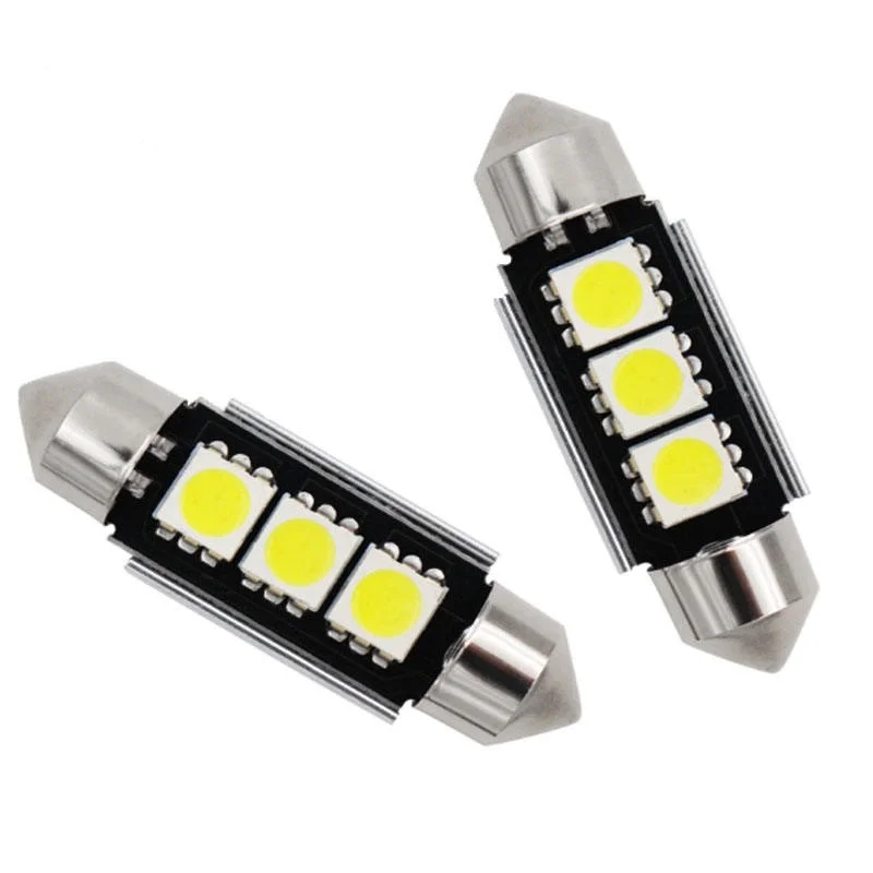 

50Pcs Dome ligh Festoon 36mm 39mm 41mm SMD 5050 LED White Car Light CANBUS Error Free C5W LED Lamp auto Bulb interior light 12V