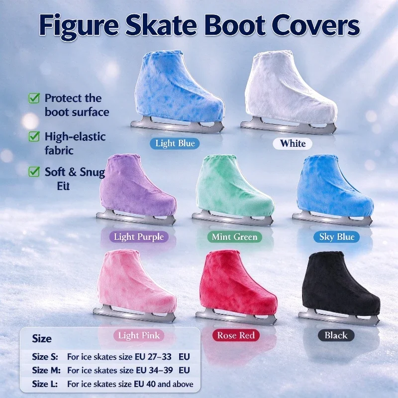 LUOOU Soft Figure Skate Boot Covers High Elastic Anti-Scratch Skate Boot Protective Sleeve for Roller Skates Multicolor S/M/L