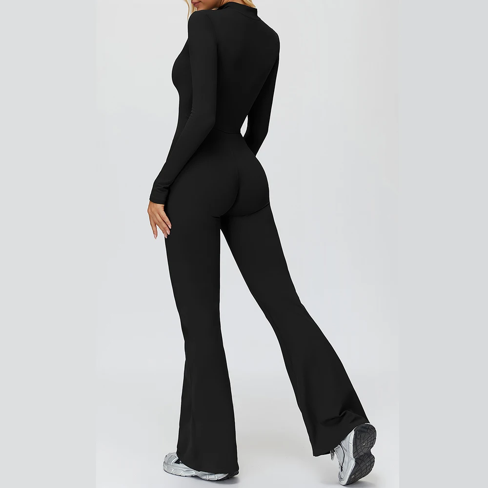 Winter Yoga Suit Gym Set Women Tracksuit Thicken Sportswear Zipper Fitness Long Sleeved Sports Jumpsuit Push Up Workout Clothes image 4