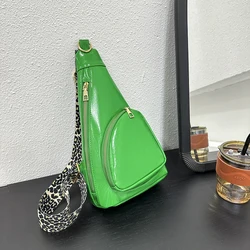 PU Triangle Fashion Chest Bags Simple Unique Design Personality Solid Shoulder Bags for Women 2024 High Quality New Style