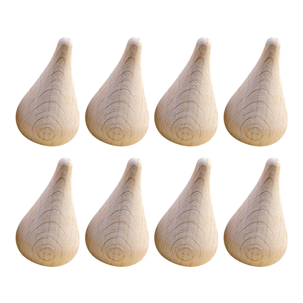

8 Pcs Water Decor Unfinished Raindrop Shape Craft Decorations Blocks DIY Painting Models Beech for Ornaments