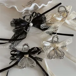 Ballet Ribbon French Bow Strap Flower Hairpin Female Head Spoon Lace Grab Shark Clip Headpiece hair accessories for women