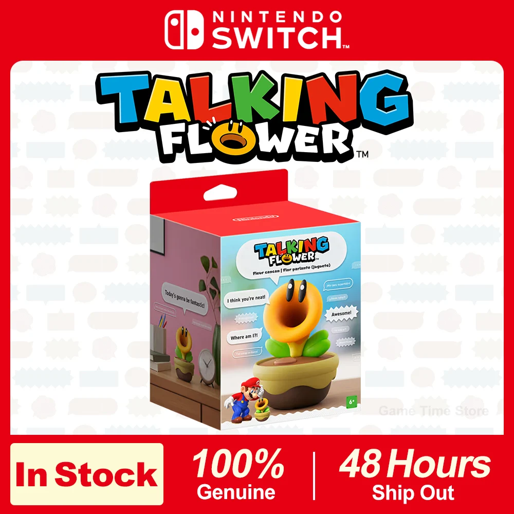 Flor Parlante de Super Mario Bros Wonder para Nintendo Switch, el Nuevo Accesorio Original de Nintendo, Juego de Personajes, Juguete de Escritorio