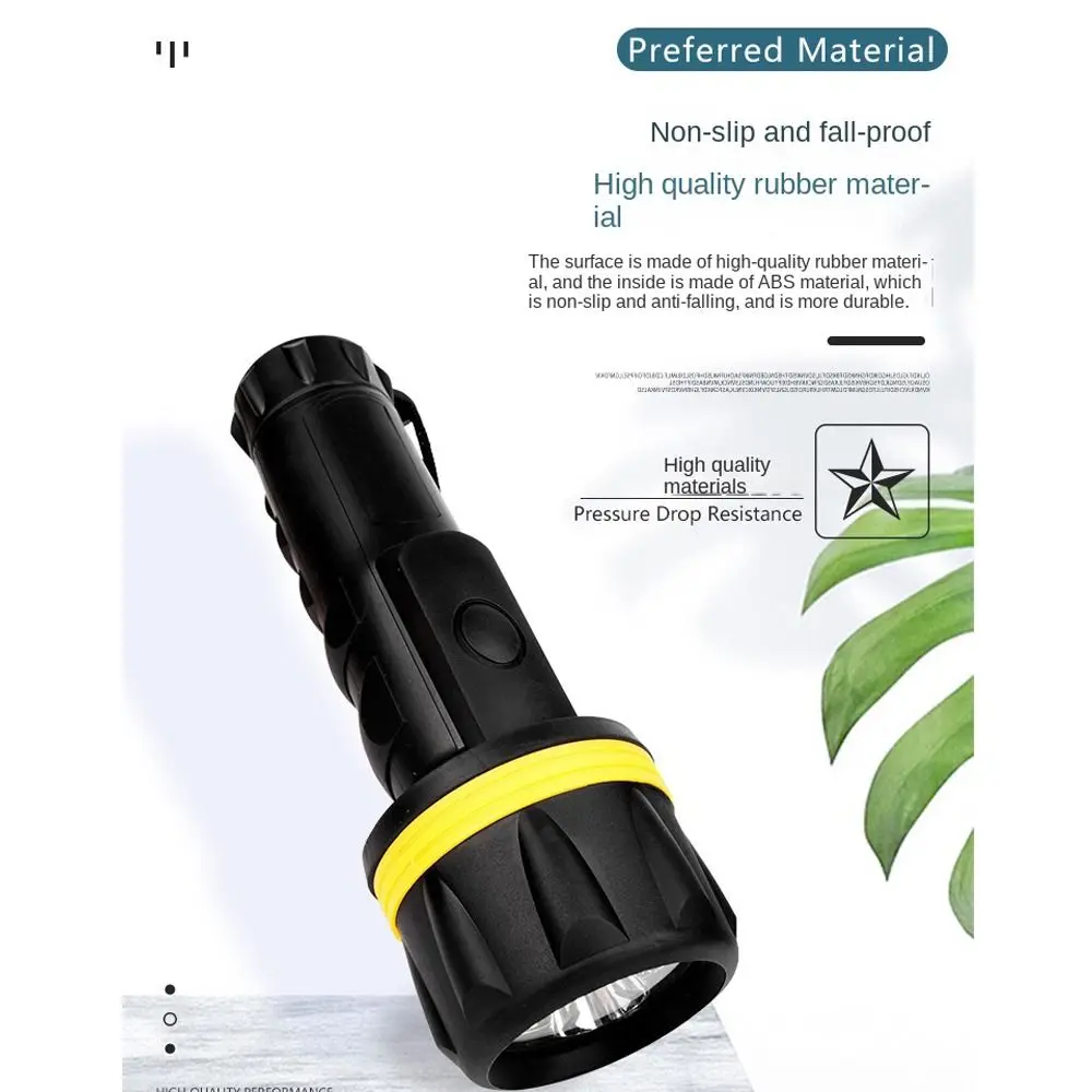 Waterproof 3LED/7LED/1W Rubber Camping Hand Light LED Torches Flashlight Toch Spotlight