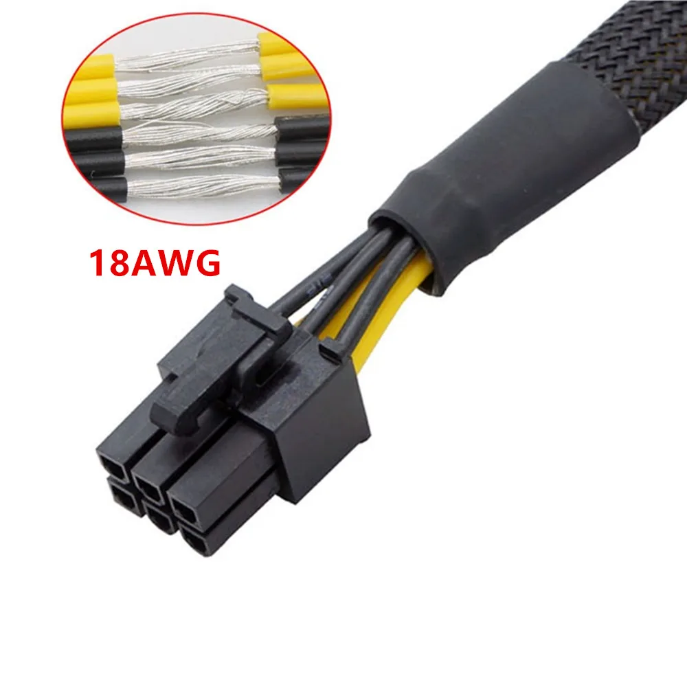 6 Pin Male to 8 Pin (6+2) Male GPU PCI-e PCIE Power Cable PCI Express Extension Cable Motherboard Graphics Adapter Cable 0.5m