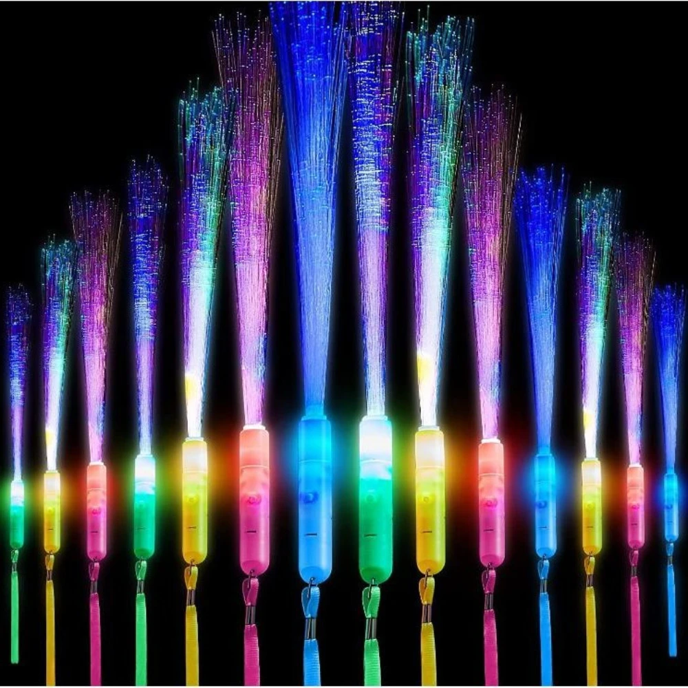 1 Stück LED leuchten Stick glühenden Faser Stick Spielzeug Party 3 Licht muster leuchtende Requisite Weihnachten Geburtstags geschenk Hochzeits feier Geschenk