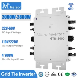 2000W 2400W 2800W Micro Inverter 110V or 220V 230V MPPT On Grid Solar System for Home Appliance Camping Waterproof IP65