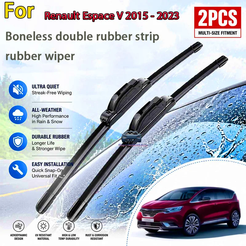 

Front Wiper Blades Set For Renault Espace V 2015 - 2023 Windshield Windscreen Window 30"+28" Modification Parts