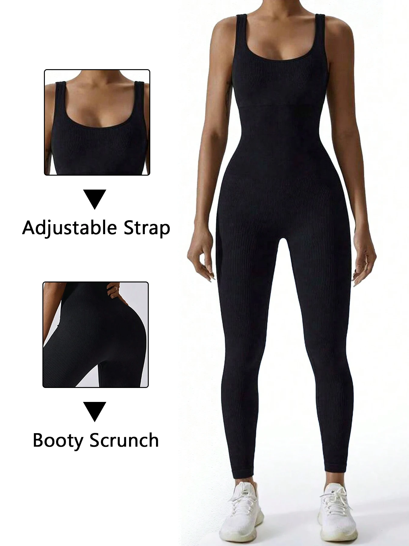 1pc Women\'s Seamless Solid Color High Elasticity Running, Training, Yoga Jumpsuit