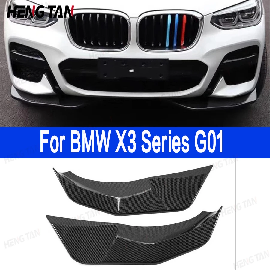 High quality Carbon Fiber wrap angle For BMW X3 G01 2018+ Car Front Bumper Splitter Corner Trim Cover Front Chin body kit