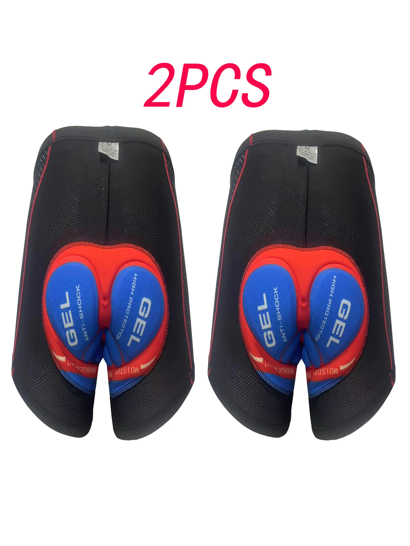2Pcs Breathable Cycling Shorts Cycling Underwear 5D Gel Pad Shockproof Bicycle Underwear Mtb Mountain Bike Clothing Road Cycling Underwear Men's Shorts