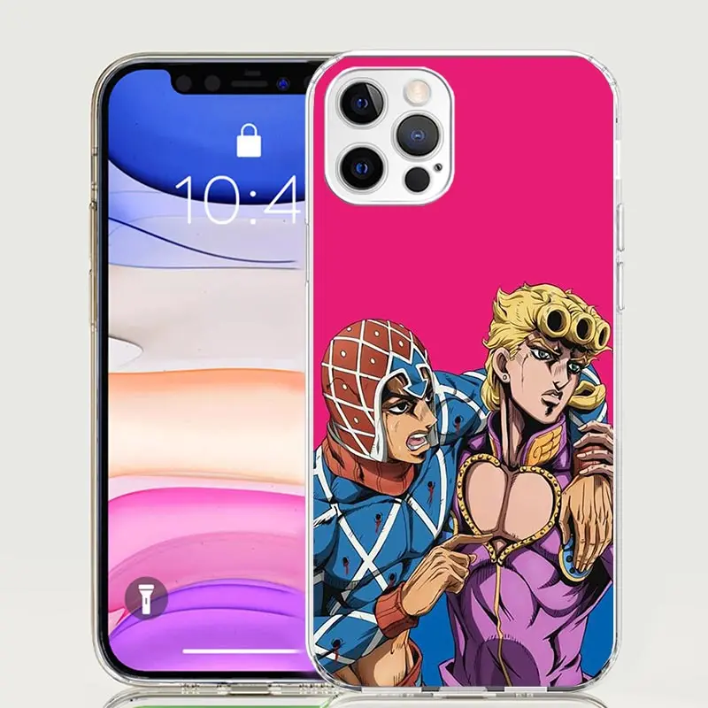 JoJo Bizarre Adventure Golden Wind Phone Case For iPhone 16 15 Plus 11 14 Pro Max 13 12 Mini XS X 7 8 + SE Pattern Customized Co