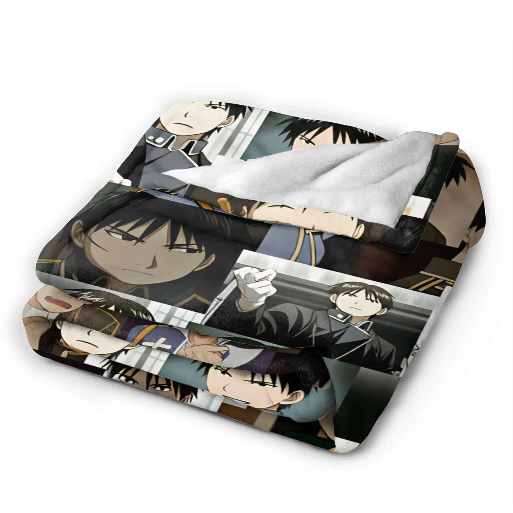 Roy Mustang Soft Comfy Blanket For Chair Sofa Bed Fullmetal Alchemists Graphic Bedding Throws Spring Office Flannel Bedspread