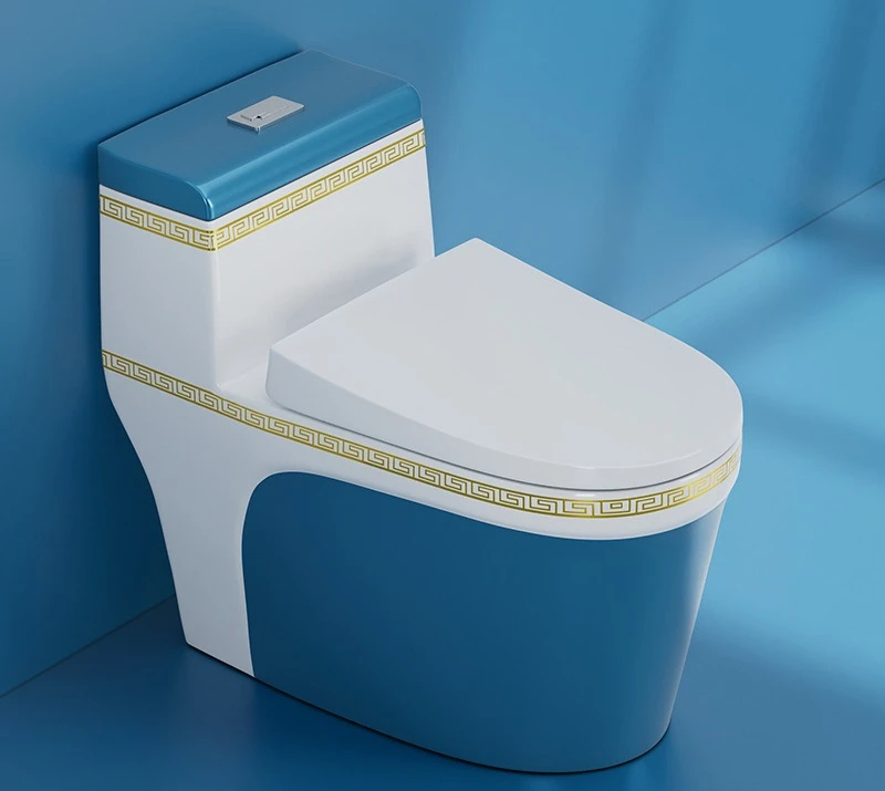 New processed ceramic color toilet toilet, personalized super swirl siphon household creative water-saving and simple