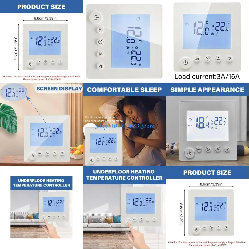 

Y6GD User Friendly Heat Thermostat Not Programmable Large LCD for Easy Viewing