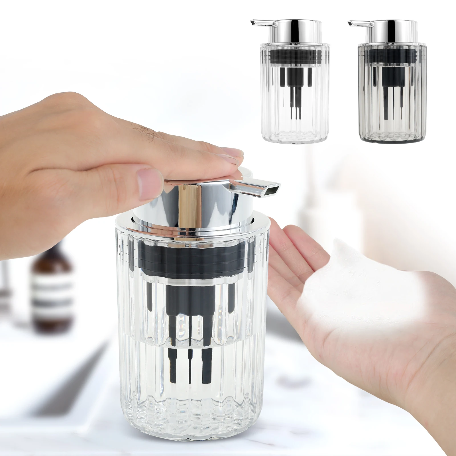 Hands Foaming Soap Dispenser Refillable Hand Soap Pump Dispenser for Bathroom Liquid Soap Mousse Bottle Dish Soap Container New