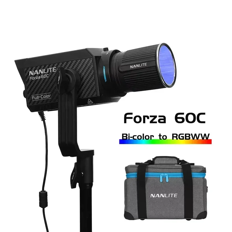 

2026 Nanlite Forza 60C LED RGB COB Light 1800-20000K Video Studio Photography Lamp with APP Remote DMX RDM Control