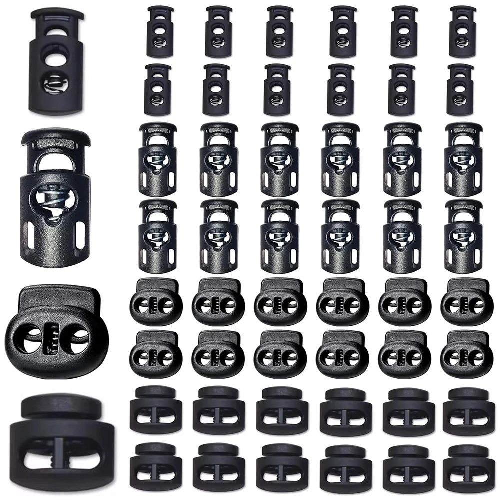 10Pcs Single/Double Hole Cord Lock Stopper For Sportswear Shoes Backpack Drawstring Paracord Rope Spring Toggle Clasp Accessory