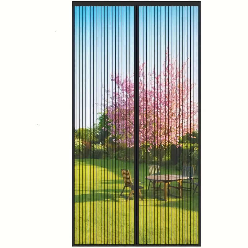 Summer Insect Proof Magnetic Mesh Curtain, Auto-Closing Sliding Panel Screen Door, Breathable Ventilation Barrier for Balconies