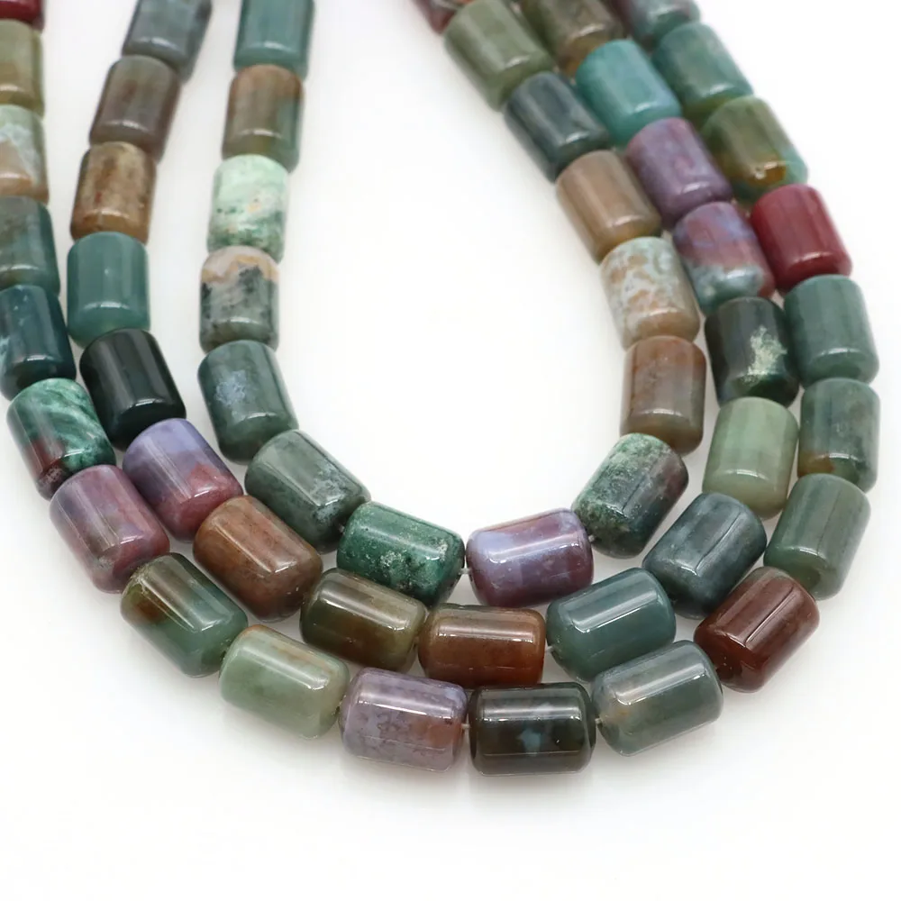 Natural Stone Cylinder Quartz India Agate Loose Spacer Crystals For Jewelry Making DIY Bracelets Accessories 10X14MM
