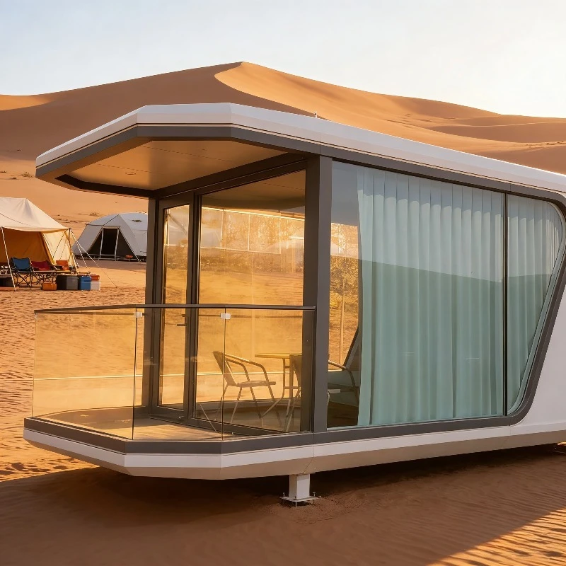 New Design Prefab Space Capsule 2 Bedroom Living Room Kitchen Portable Luxury Villa For Camping Resort Hotel