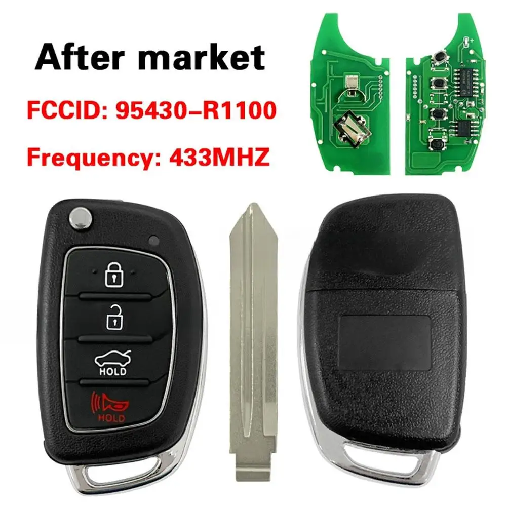 Great 95430-r1100 4a Pcf7939ma Chip 433.92 Fsk Sy5aerge04 Hy14r Flip Car Remote Control For Hb20 2019-2022 G0d7