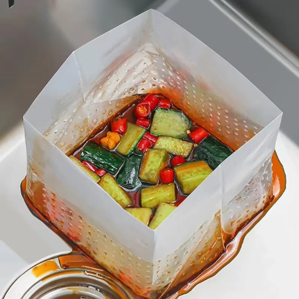 120PCS Anti-Clogging Kitchen Sink Drainage Bags Foldable Plastic Disposable Waste Bags Stand-Up Design Odor-Control