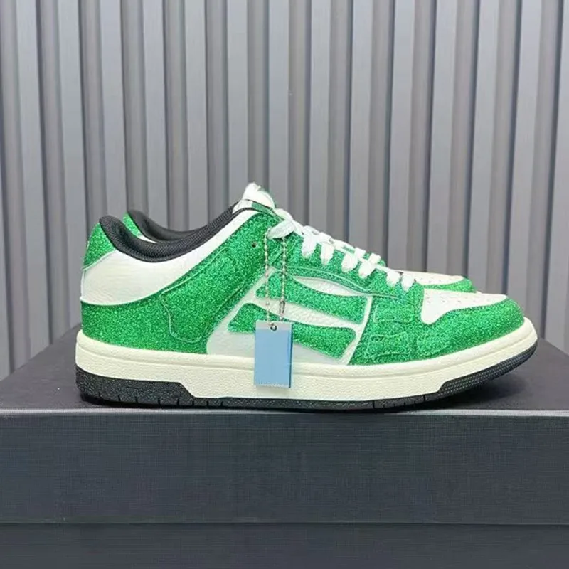 أحذية رجالية عالية الجودة من الجلد متعددة الاستخدامات على شكل عظمة ملونة منخفضة القطع لامعة كاجوال للزوجين أحذية رياضية نسائية #6