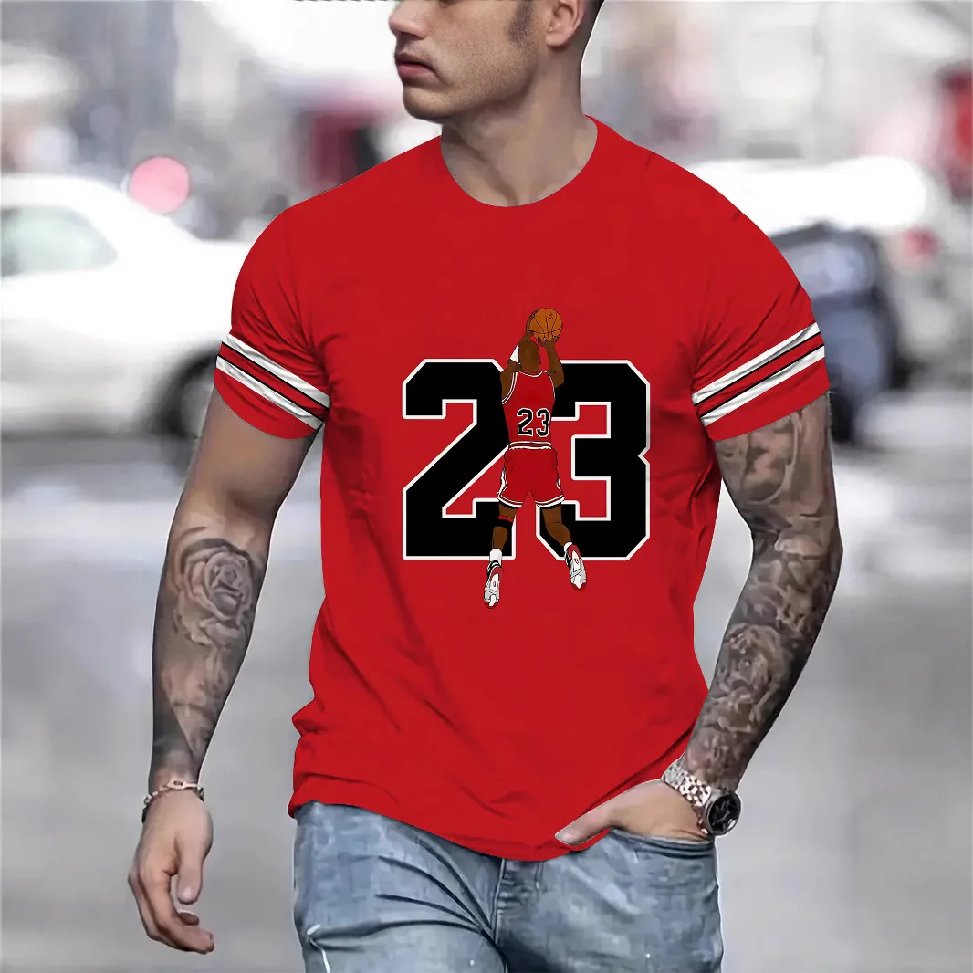 

mens clothing graphic t shirts 3D digital printing sports figure pattern short sleeved loose round neck top darc sport t shirt