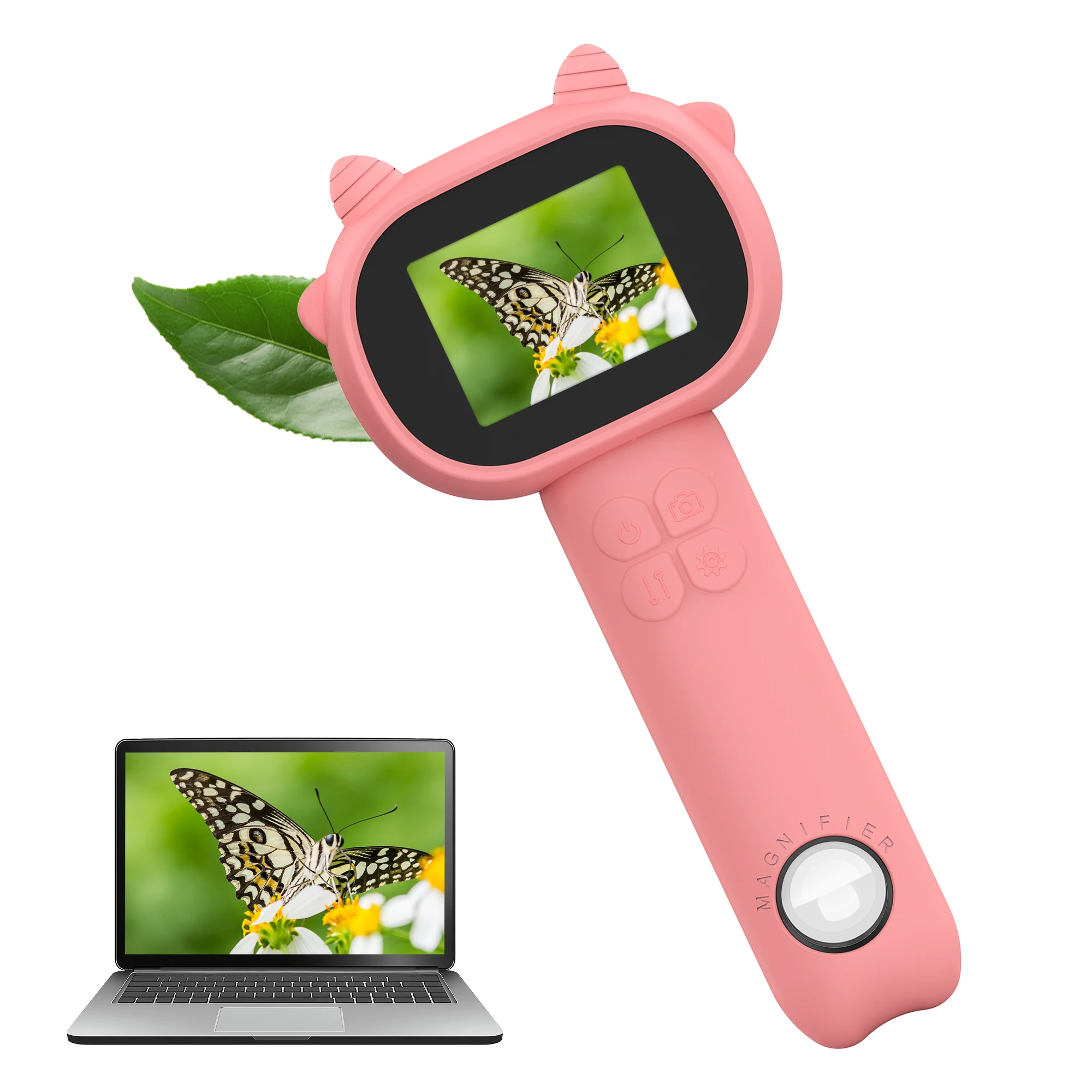 

Kids Portable Microscope 2-inch IPS Screen 200x 1080P HD Digital Imaging Technology Digital Microscope