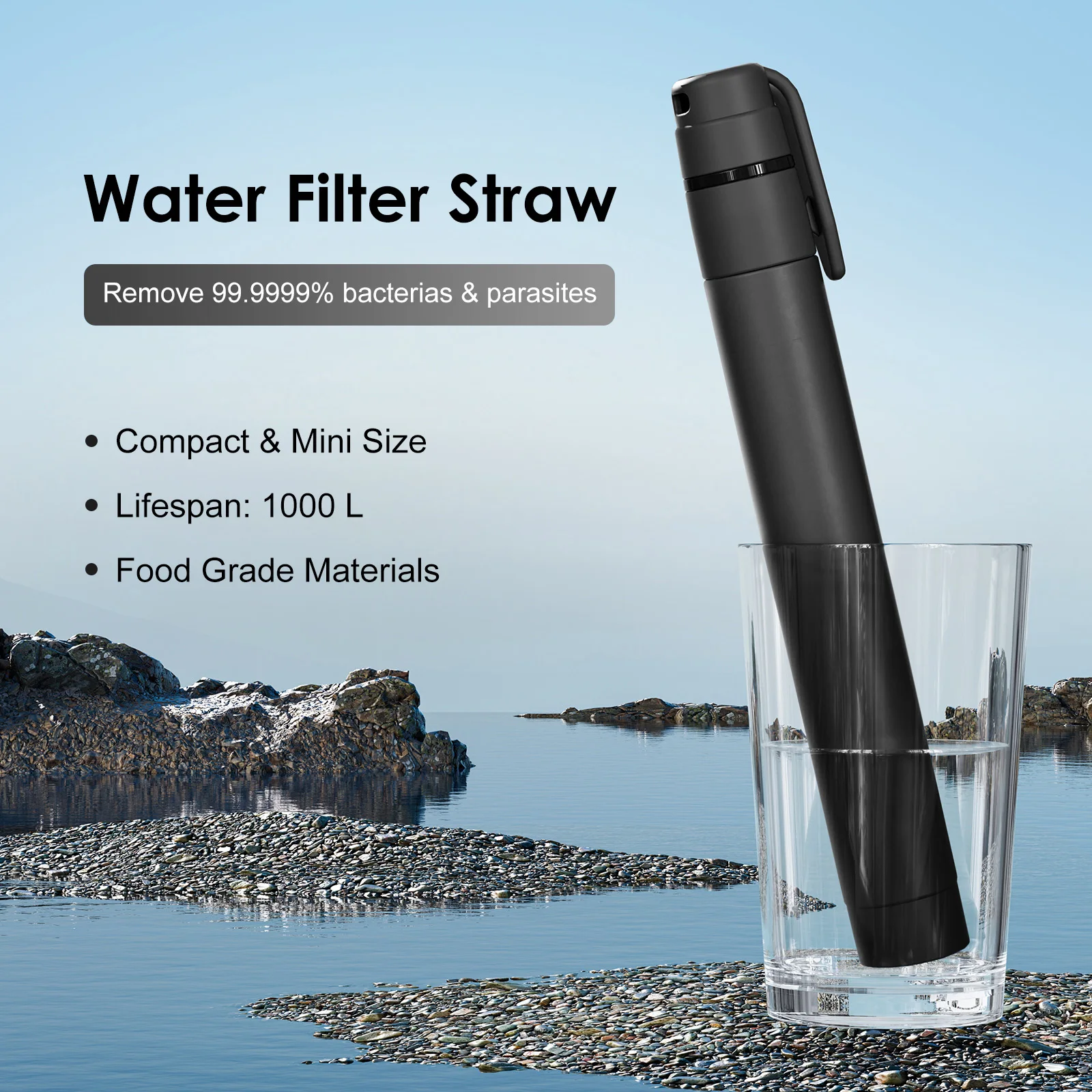 

Water Filter Straw Outdoors Small Water Filtering Tool Portable Water Purifier Straws for Camping Hiking Traveling Emergency