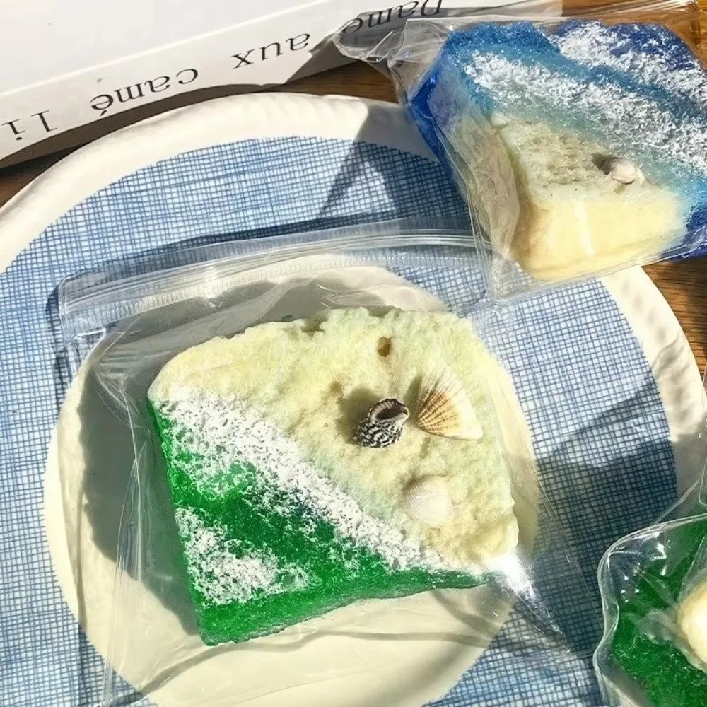 Kawaii Slow Rebound Ocean Toast Squeeze Soft Seashells Mochi Squish Foam Cartoon Anti-stress Fidget Squeeze Home Use