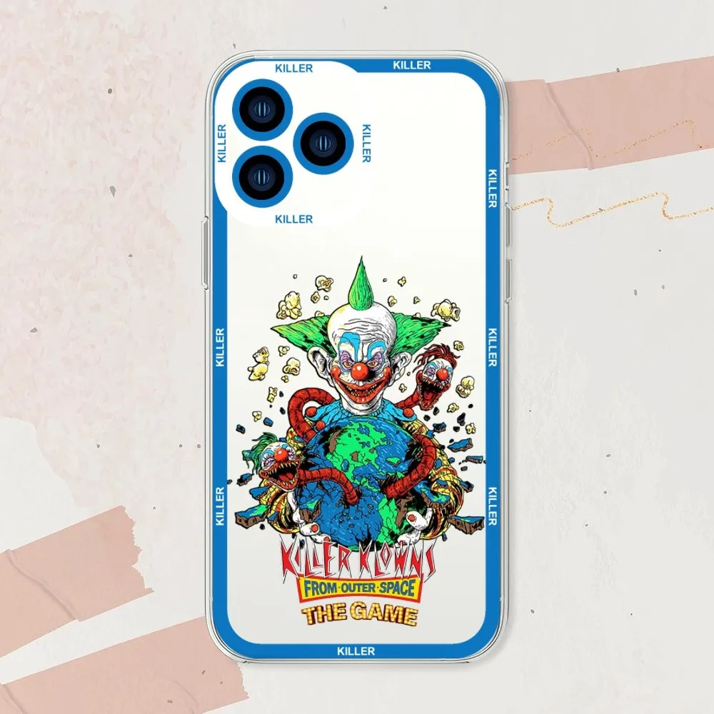 Game killer klowns from outer space Phone Case For iphone 11 12 13 14 Mini Pro Max Transparent Shell