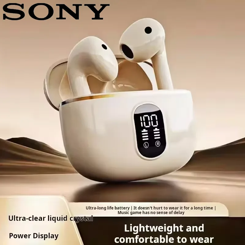 S ONY Wireless Earphone Bluetooth Headphone With Mic LED Power Display Earphones HD-Call HiFi Stereo Sound Earbuds For Air ipad