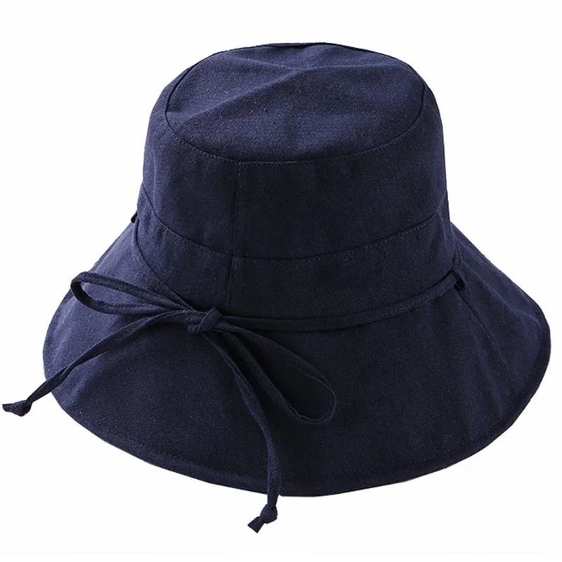 Summer Cotton Black Solid Color Simple Bob Hip Hop Bucket Hat Men\'s Women\'s Panama Beach Fishing Casual Sun Cap Fisherman Caps