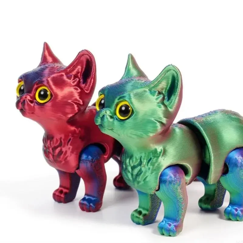 Figurina portatile del gattino del fumetto coda articolata stampato modello del gattino giocattolo per l'esposizione