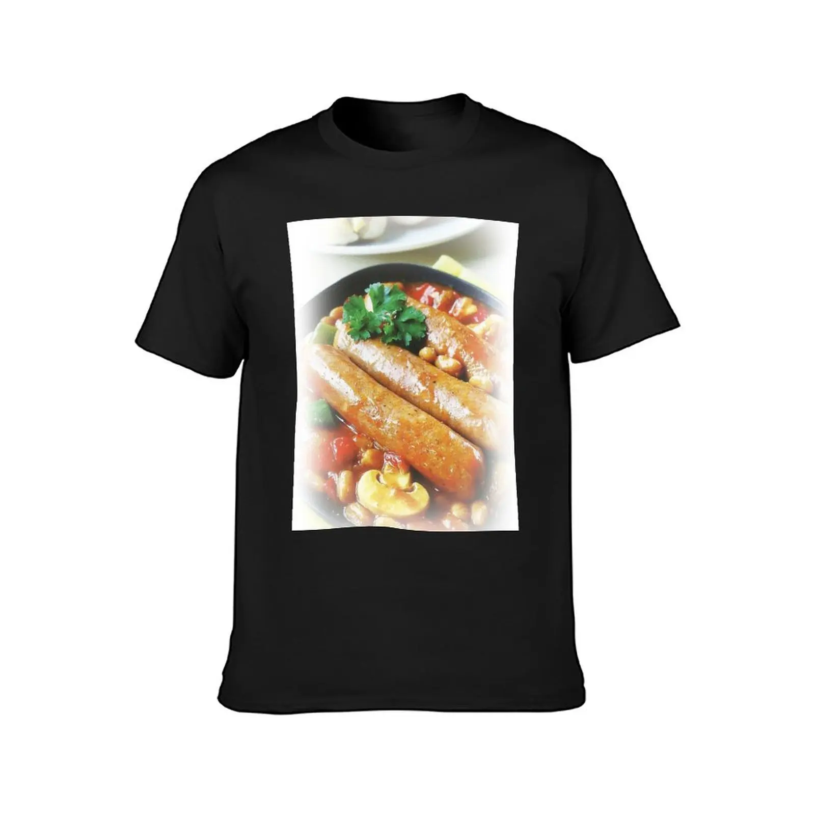 Long bean sausage T-Shirt plain Aesthetic clothing plain white t shirts men