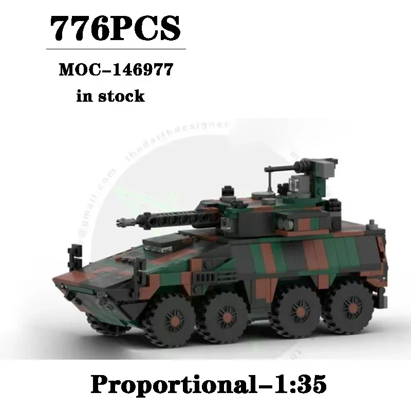 MOC-146977 Building Block  Main Battle Tank 1:35 Scale Model Construction Model 776PCS Children's Birthday Gift Christmas Toy